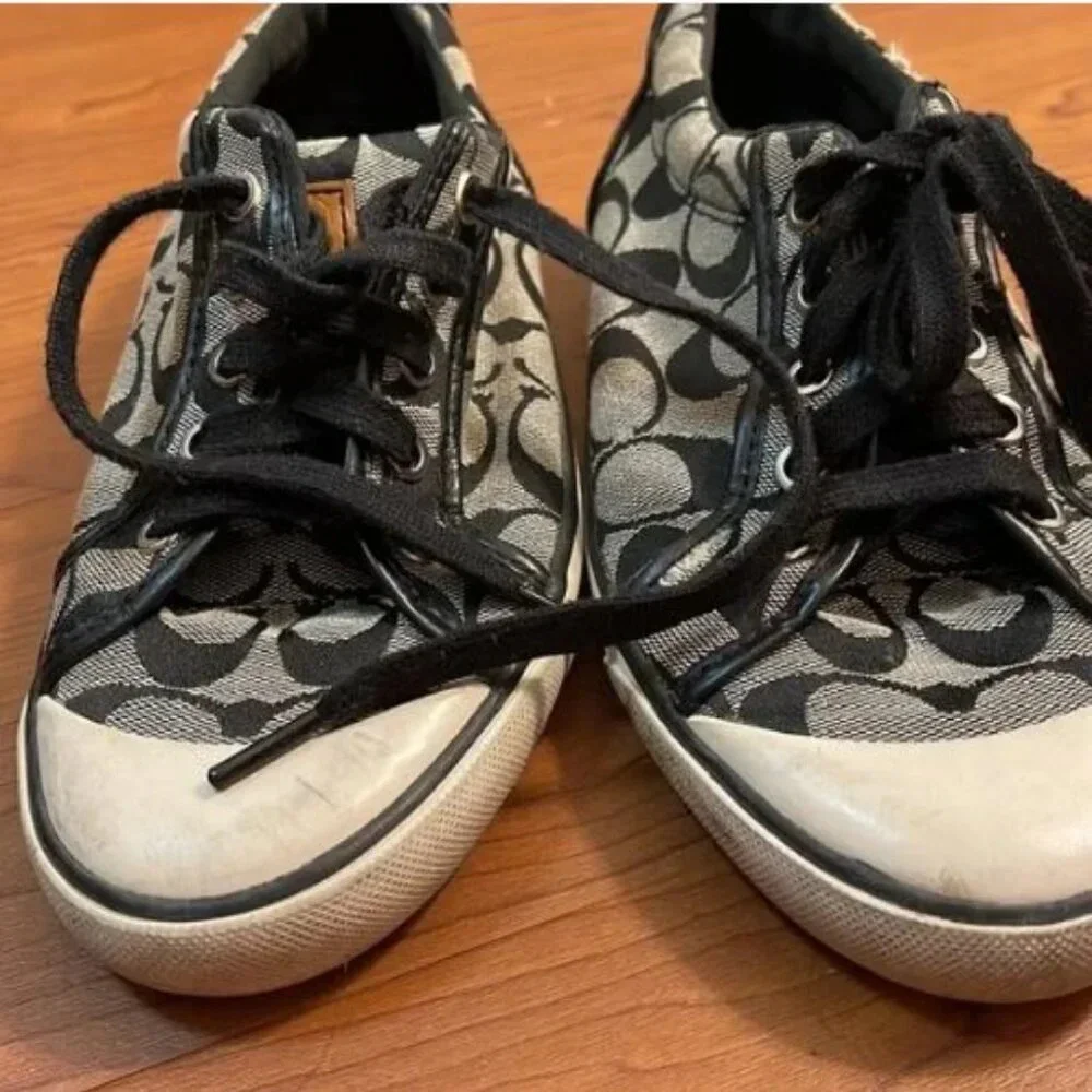 Coach Black Signature Canvas Sneakers
